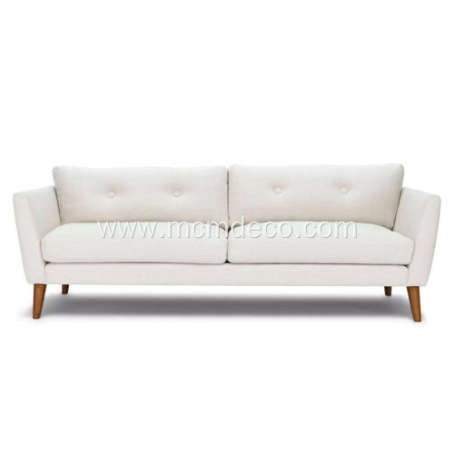 Emil Quartz White Fabric Sofa for Living Room